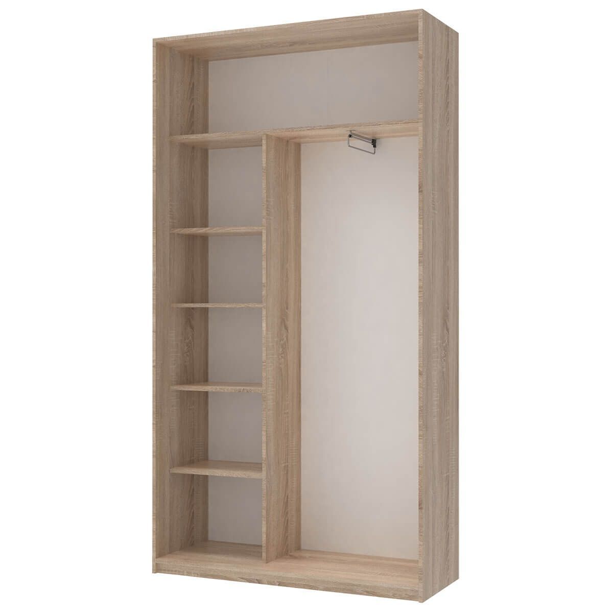 На фото наповнення шафи-купе Сіті Лайт Doros (Дорос) 2 Дзеркала 120х45х225 см дуб сонома