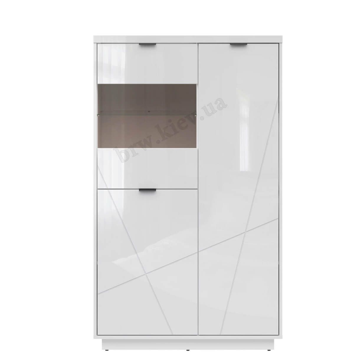 Витрина REG2D1W FORN BRW белый глянец S471-REG2D1W-BIP фото мебель