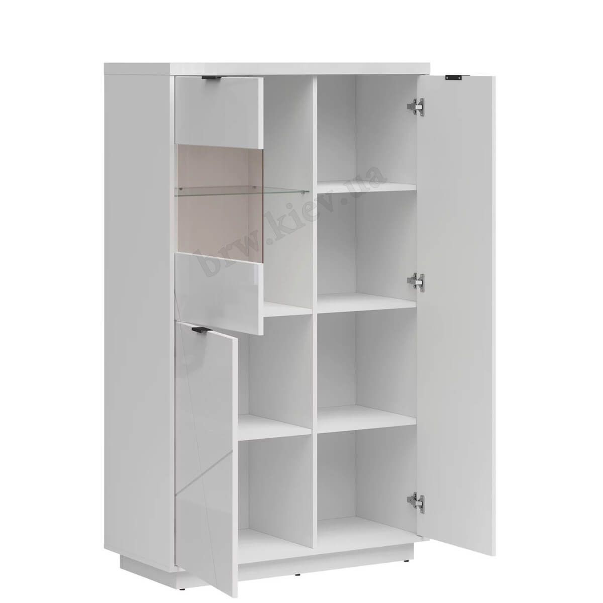 Витрина REG2D1W FORN BRW белый глянец S471-REG2D1W-BIP фото мебель