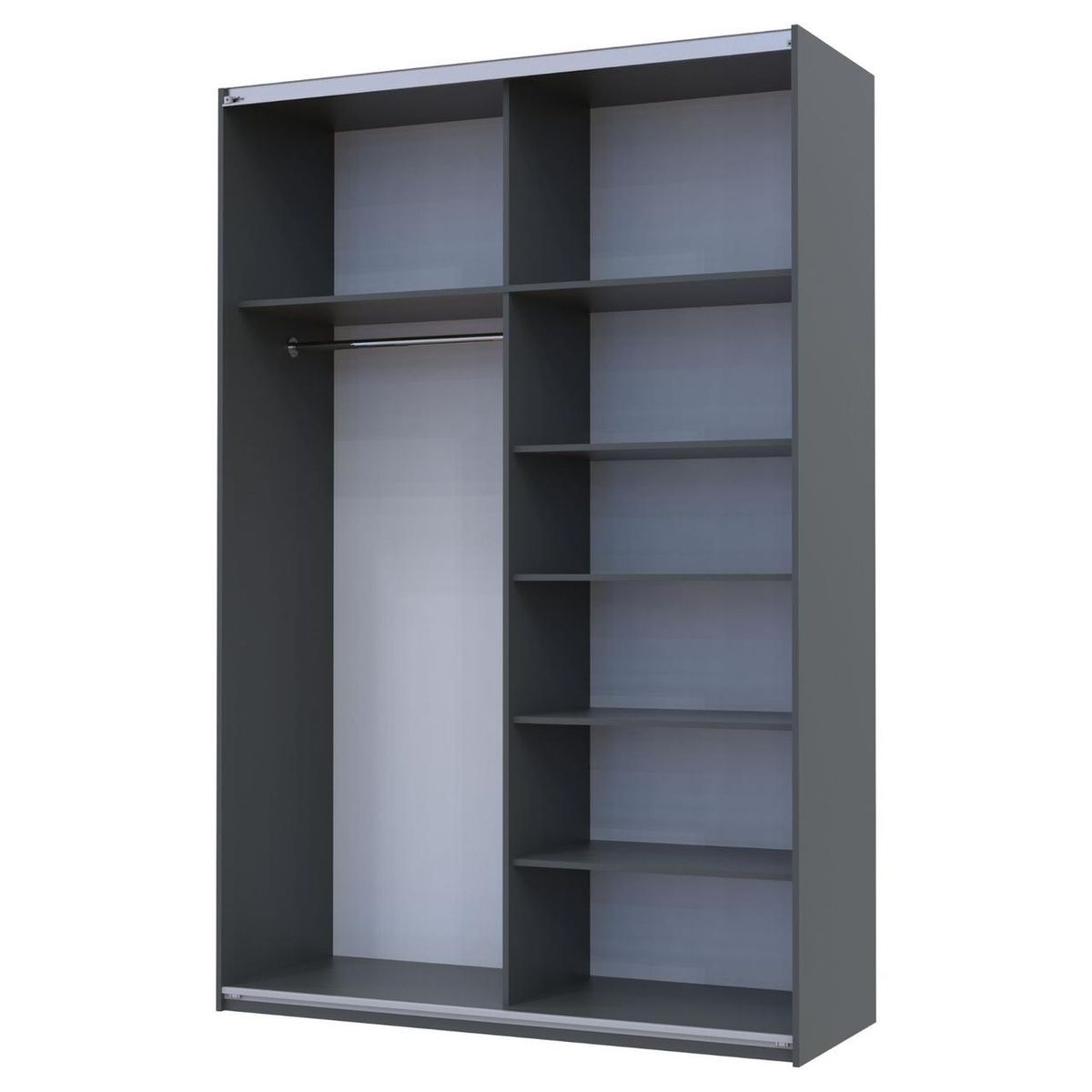 Шафа-купе G-Кайзер Doros (Дорос) 2 Дзеркала 160х60х240 графіт 42005021 фото меблі