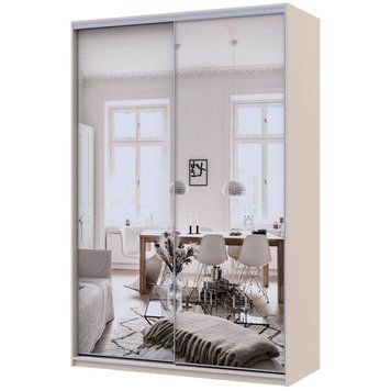 На фото шафа-купе Сіті Лайт Doros (Дорос) 2 Дзеркала 150х60х225 см кашемір