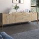 Тумба под телевизор с ящиками LION Wood с золотыми металлическими ножками 180х50х40 см дуб аппалачи 18146 фото мебель