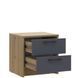 На фото вигляд збоку наповнення приліжкової тумбочки Ронді Doros (Дорос) 2Ш дуб артизан / антрацит