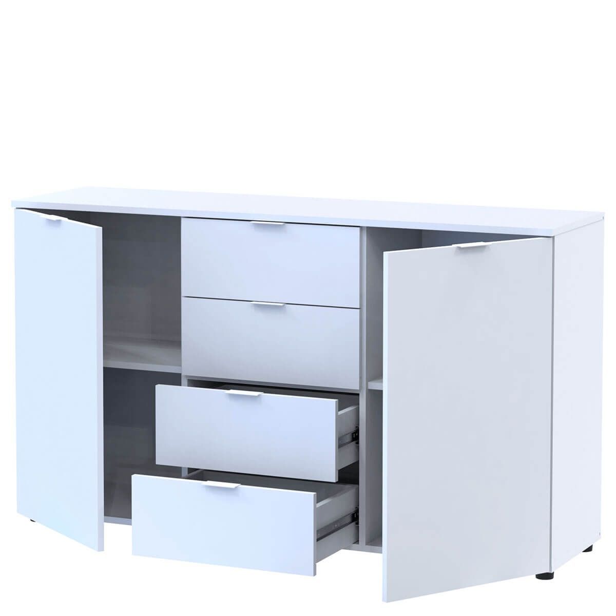 Комод Рон 5 Doros (Дорос) 2 двері 4 шухляди 140х38х81 см білий 44900223 фото меблі