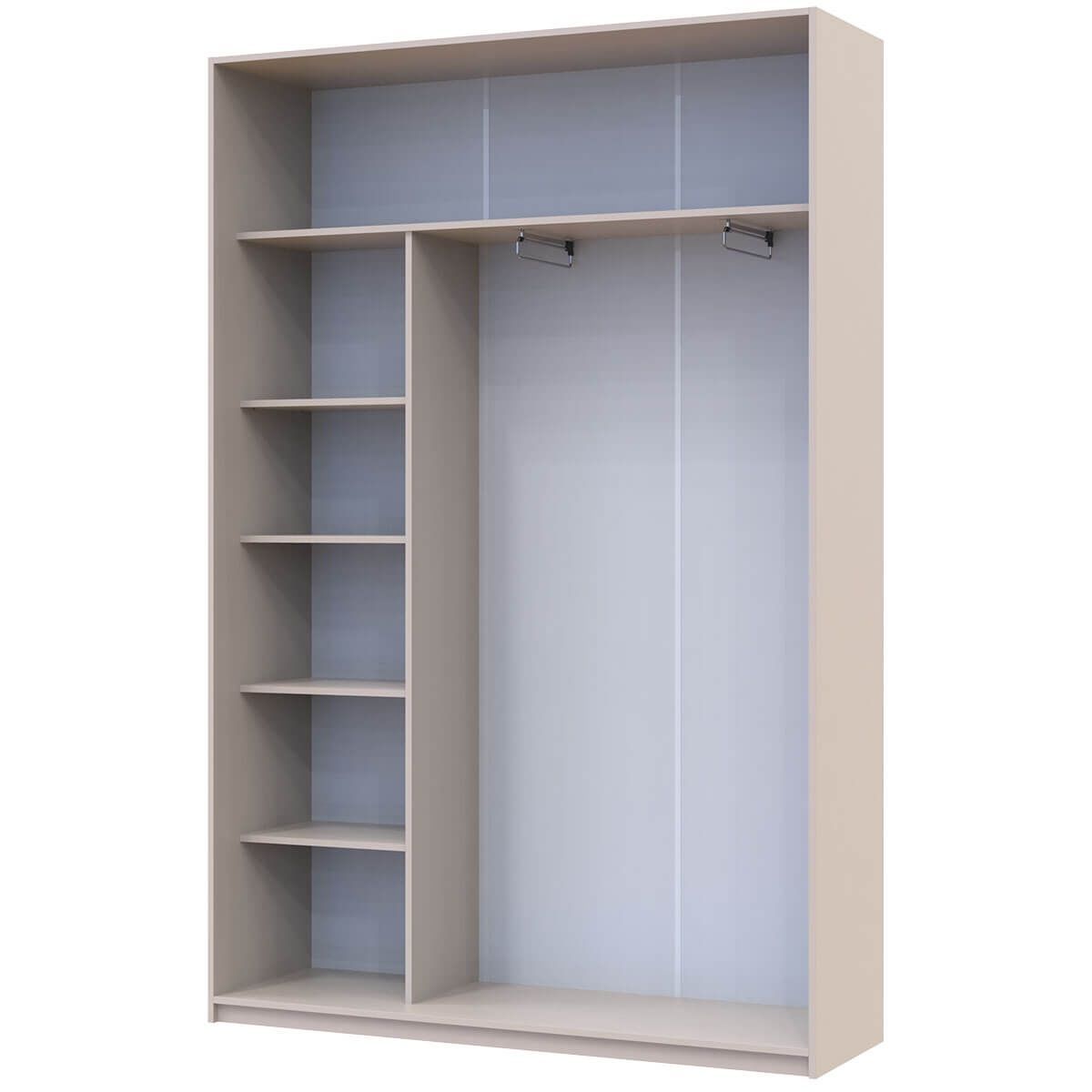 На фото наповнення шафи-купе Сіті Лайт Doros (Дорос) 2 Дзеркала 150х45х225 см кашемір