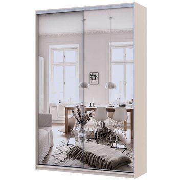 На фото шафа-купе Сіті Лайт Doros (Дорос) 2 Дзеркала 150х45х225 см кашемір