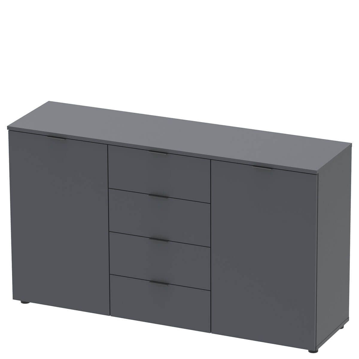 Комод Рон 5 Doros (Дорос) 2 двері 4 шухляди 140х38х81 см графіт 44900235 фото меблі