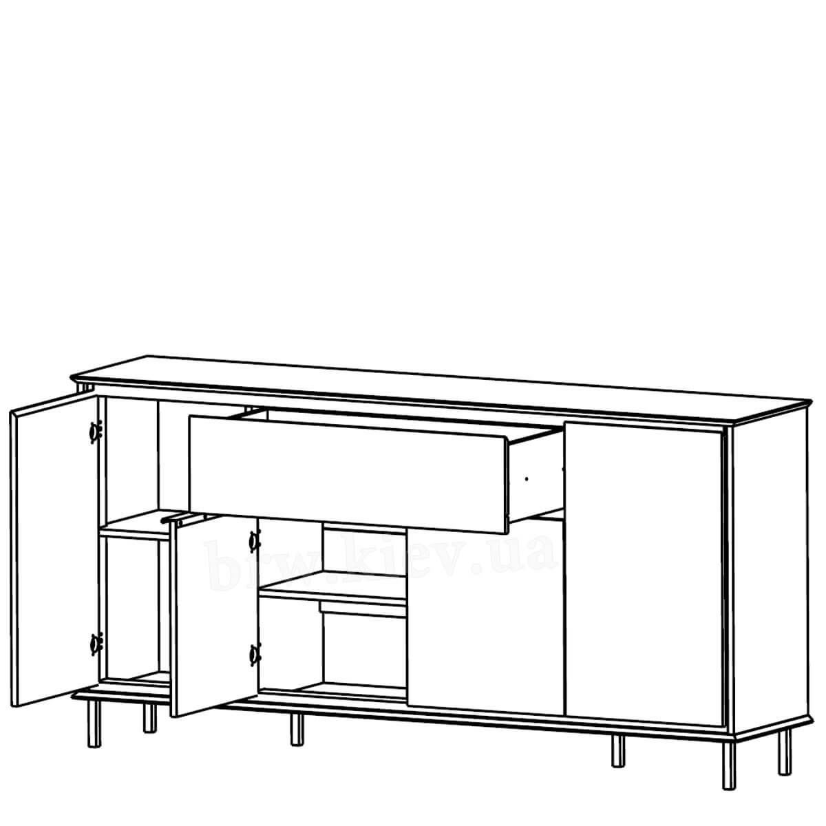 На фото схема наповнення комода KOM4D1S Хілс Гербор
