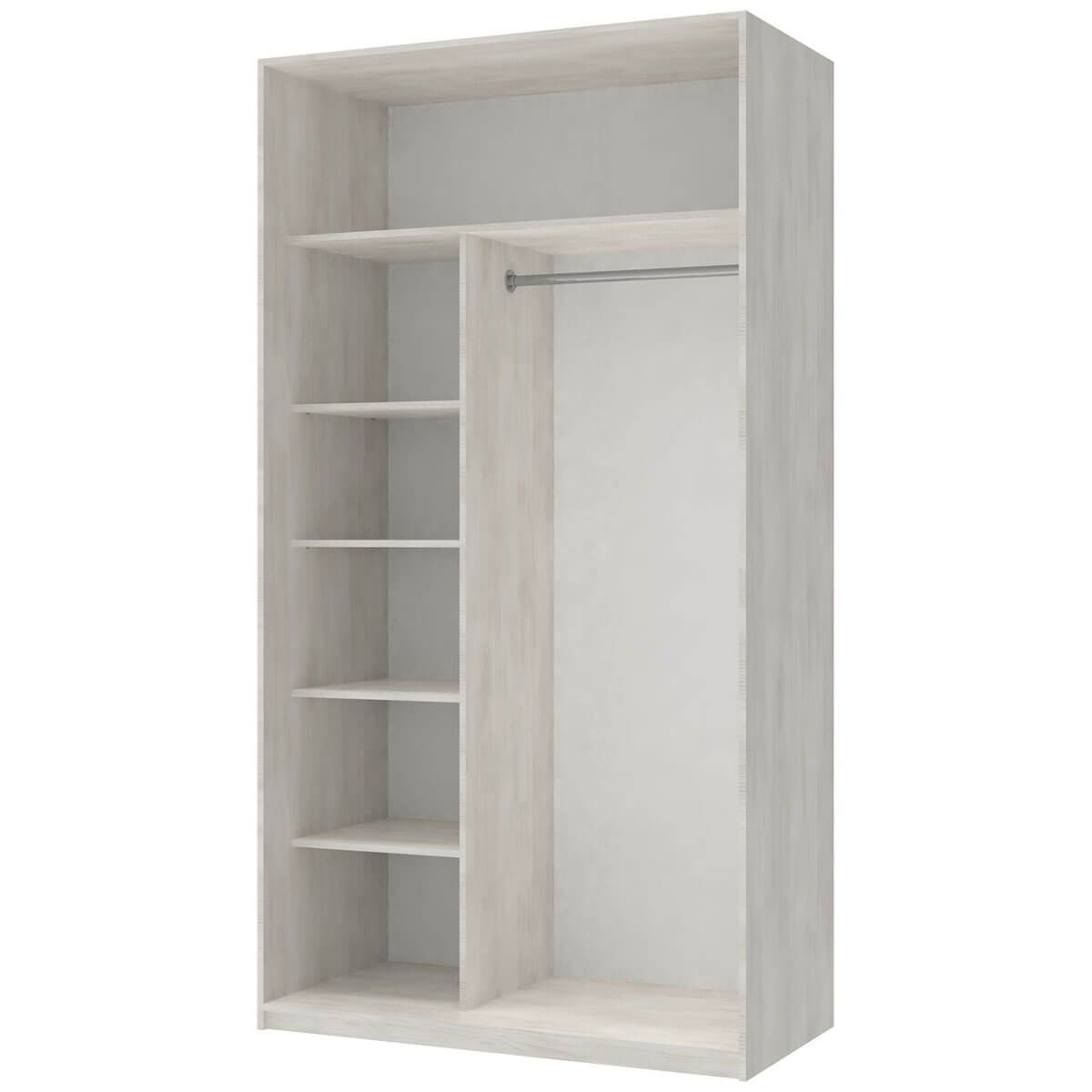 На фото наповнення шафи-купе Сіті Лайт Doros (Дорос) 2 ДСП 120х60х225 см біле дерево