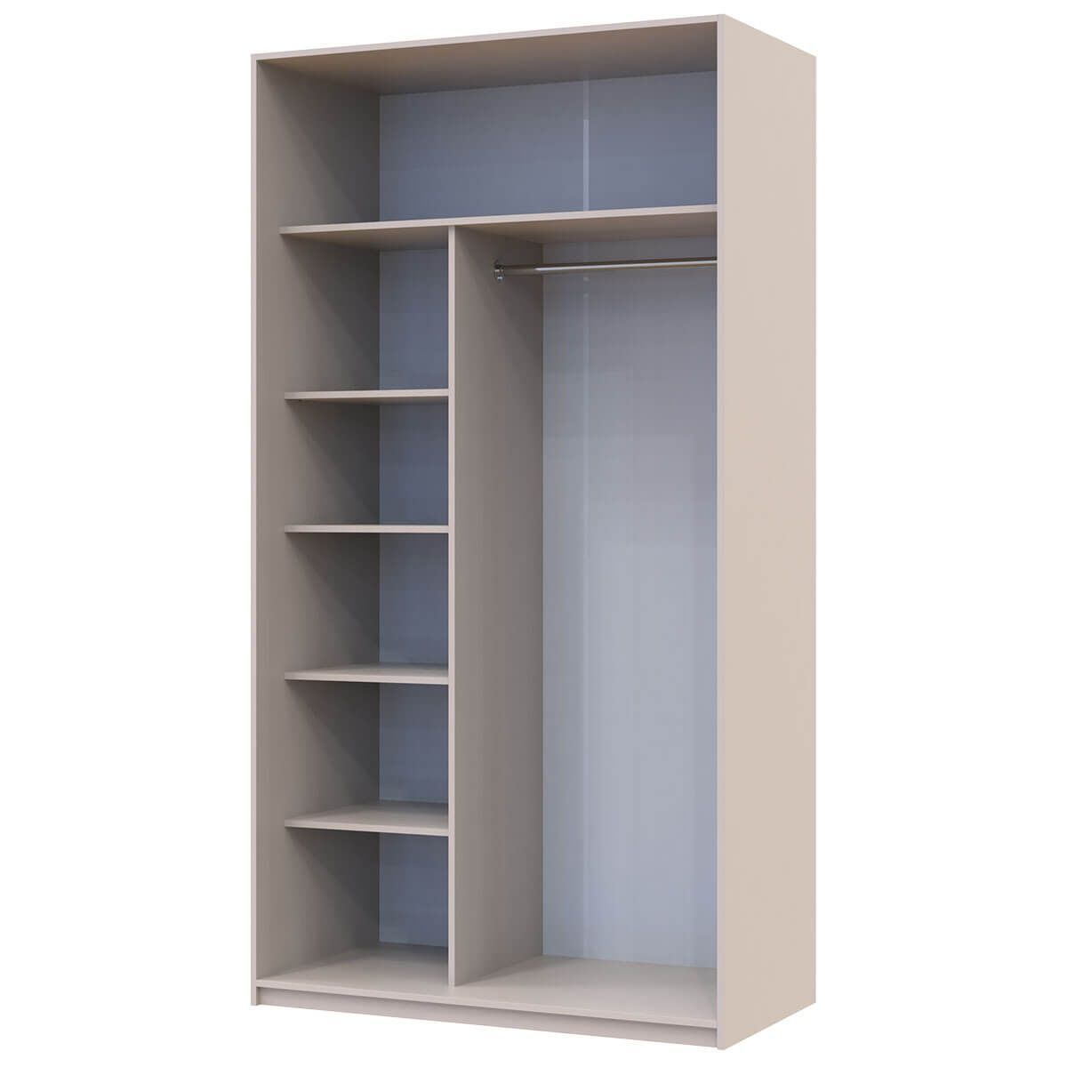 На фото наповнення шафи-купе Сіті Лайт Doros (Дорос) 2 Дзеркала 120х60х225 см кашемір