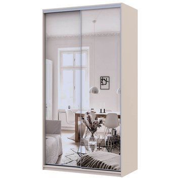 На фото шафа-купе Сіті Лайт Doros (Дорос) 2 Дзеркала 120х60х225 см кашемір