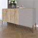 Комод закрытый в гостиную на золотых металлических ножках LION Грей 154x38x76,5 см дуб сонома / кашемир 30704 фото мебель