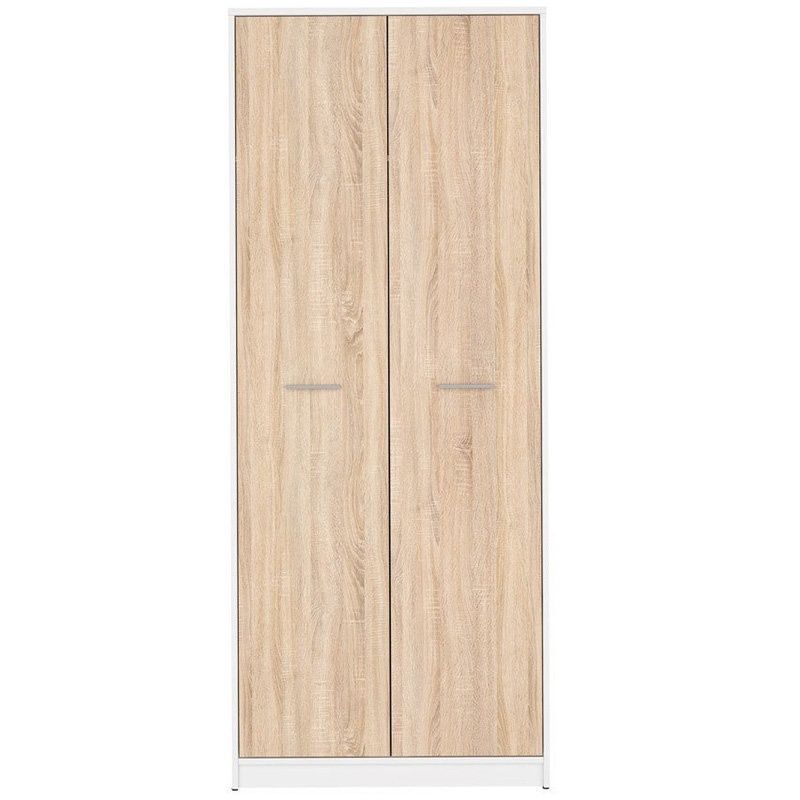 Шкаф SZF2D NEPO PLUS BRW белый / дуб сонома S435-SZF2D-BI/DSO фото мебель