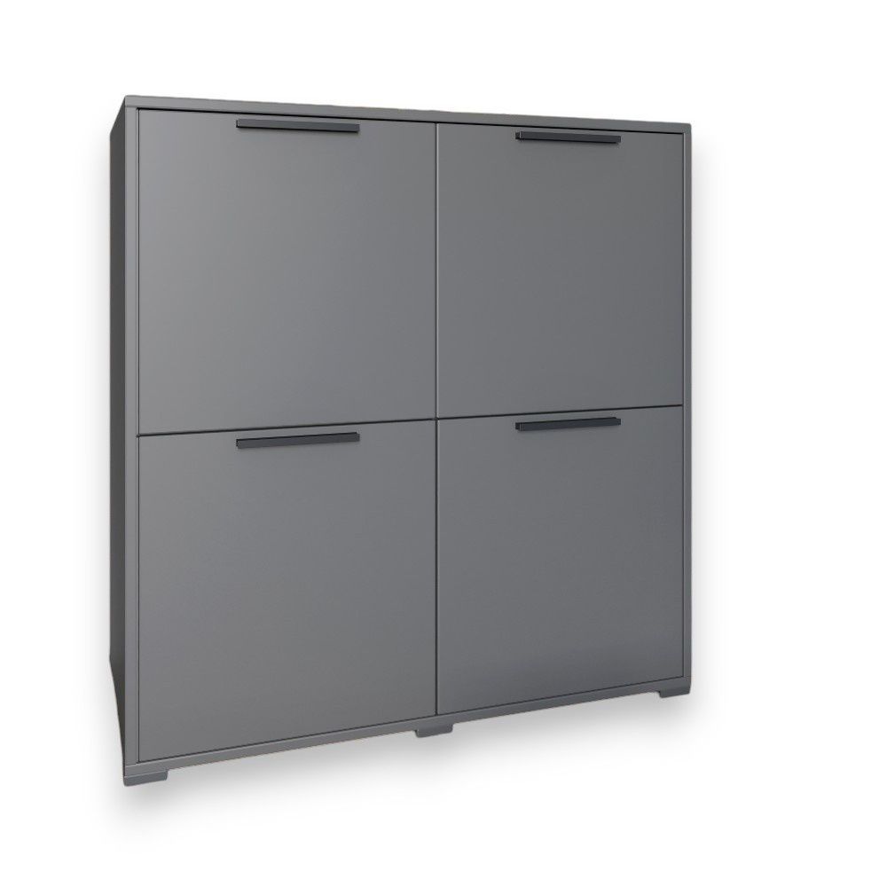 Тумба 4 дверна LION Краш 82x43x86 см антрацит 30800 фото меблі