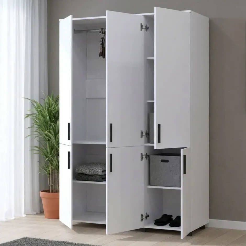 Шафа для одягу Торн Doros (Дорос) 3 ДСП (штанга) 135х51,6х200 см білий 44900483 фото меблі