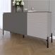 Комод закрытый в гостиную на черных металлических ножках LION Грей 154x30x76,5 см антрацит / кашемир 30561 фото мебель