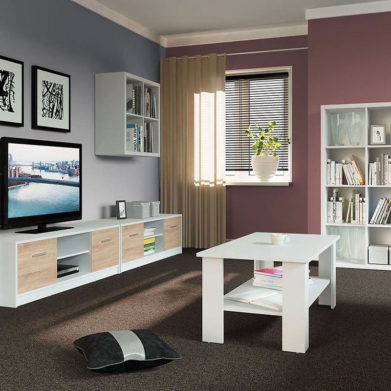 Стіл журнальний LAW/115 NEPO PLUS BRW білий S435-LAW/115-BI фото меблі