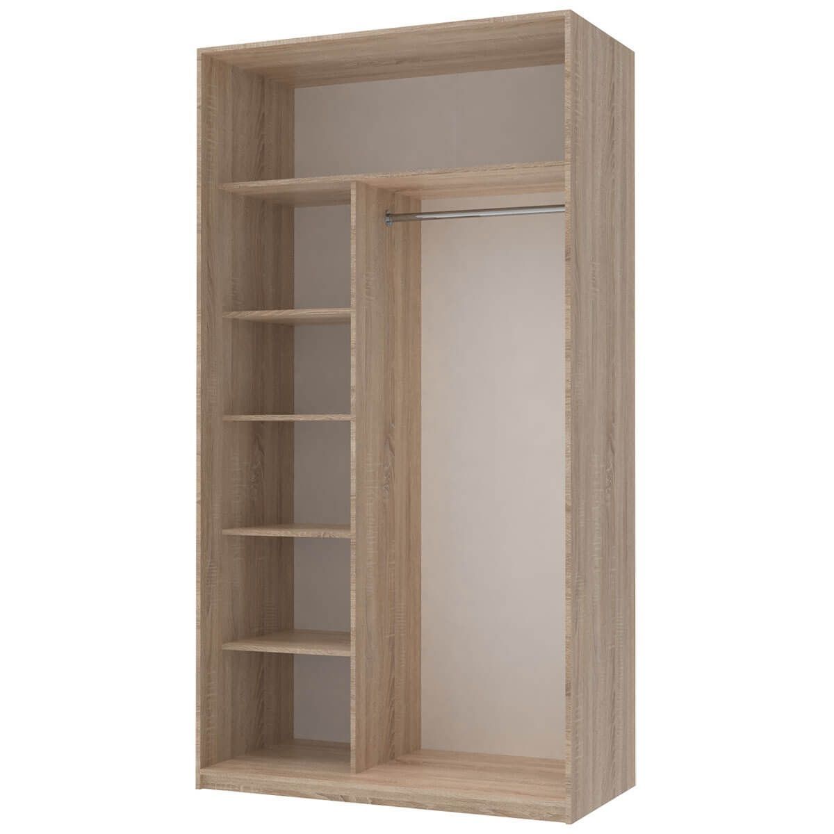 На фото наповнення шафи-купе Сіті Лайт Doros (Дорос) 2 Дзеркала 120х60х225 см дуб сонома