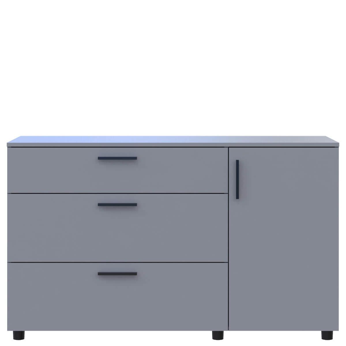 Комод Торн Doros (Дорос) 3Ш/1Д 135х51,6х80 см серый 41510183 фото мебель