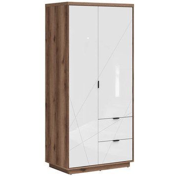 Шафа SZF2D2S FORN BRW дуб делано темний / білий глянець S471-SZF2D2S-DDC/BIP фото меблі