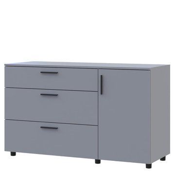 Комод Торн Doros (Дорос) 3Ш/1Д 135х51,6х80 см серый 41510183 фото мебель