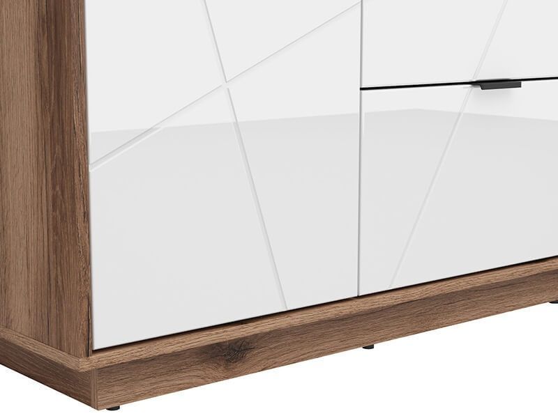 Шафа SZF2D2S FORN BRW дуб делано темний / білий глянець S471-SZF2D2S-DDC/BIP фото меблі
