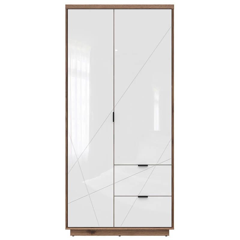 Шафа SZF2D2S FORN BRW дуб делано темний / білий глянець S471-SZF2D2S-DDC/BIP фото меблі