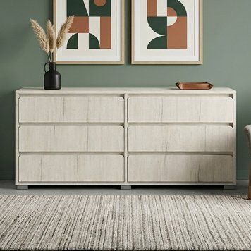 Комод на 6 шухляд LION АРТ-3 160х43х80 см дуб крафт білий 51697 фото меблі