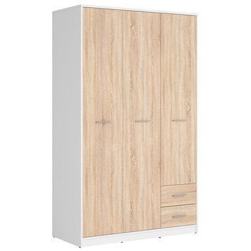 Шкаф SZF3D2S NEPO PLUS BRW белый / дуб сонома S435-SZF3D2S-BI/DSO фото мебель