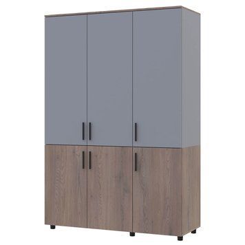 Шкаф для одежды Торн Doros (Дорос) 3 ДСП (штанга) 135х51,6х200 см кремона канноло / серый 44900503 фото мебель