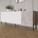 Комод в гостиную на черных металлических ножках LION Грей 204x38x76,5 см нимфея альба / камень 30385 фото мебель