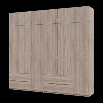 Шафа з антресоллю розпашна для одягу Лукас Doros (Дорос) 3+3 ДСП 255х50х240 дуб сонома 42005111 фото меблі