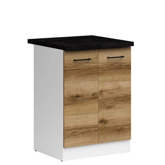 Тумба кухонная D2D/60/82 ZBL JUNONA LINE BRW белый / дуб делано светлый K24-D2D/60/82_ZBL-BI/DDJ/LMC фото мебель