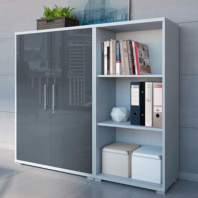 Стелаж REG/53/114 OFFICE LUX BRW світло-сірий S363-REG/53/114-JSZ фото меблі