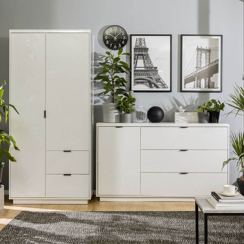 Комод KOM1D3S FORN BRW білий глянець S471-KOM1D3S-BIP фото меблі
