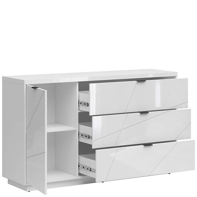 Комод KOM1D3S FORN BRW білий глянець S471-KOM1D3S-BIP фото меблі