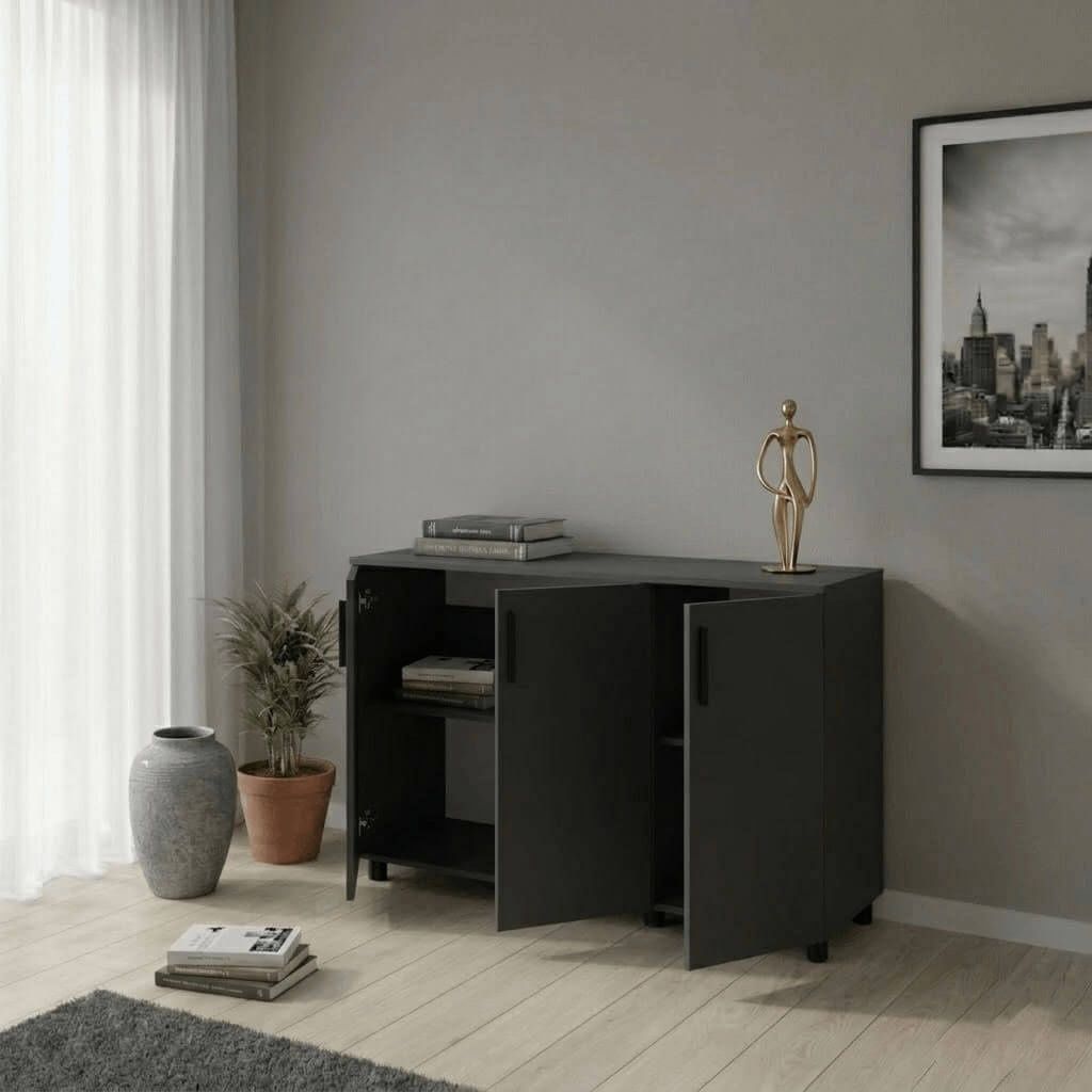 Тумба Торн Doros (Дорос) 3 ДСП 135х51,6х80 см антрацит 41510173 фото мебель