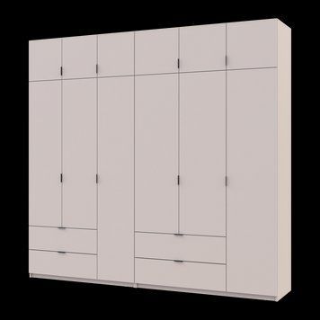 Шафа з антресоллю розпашна для одягу Лукас Doros (Дорос) 3+3 ДСП 255х50х240 кашемір 42005112 фото меблі