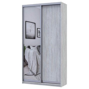 На фото шафа-купе Сіті Лайт Doros (Дорос) 1 ДСП / 1 Дзеркало 120х45х225 см сосна натті