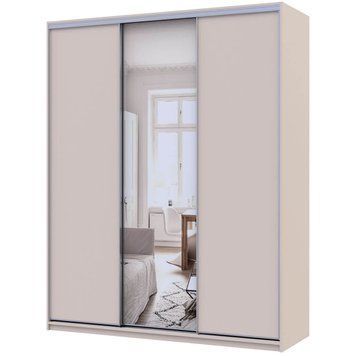 На фото шафа-купе Сіті Лайт Doros (Дорос) 2 ДСП / 1 Дзеркало 180х60х225 см кашемір