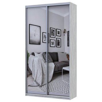 На фото шафа-купе Сіті Лайт Doros (Дорос) 2 Дзеркала 120х45х225 см сосна натті