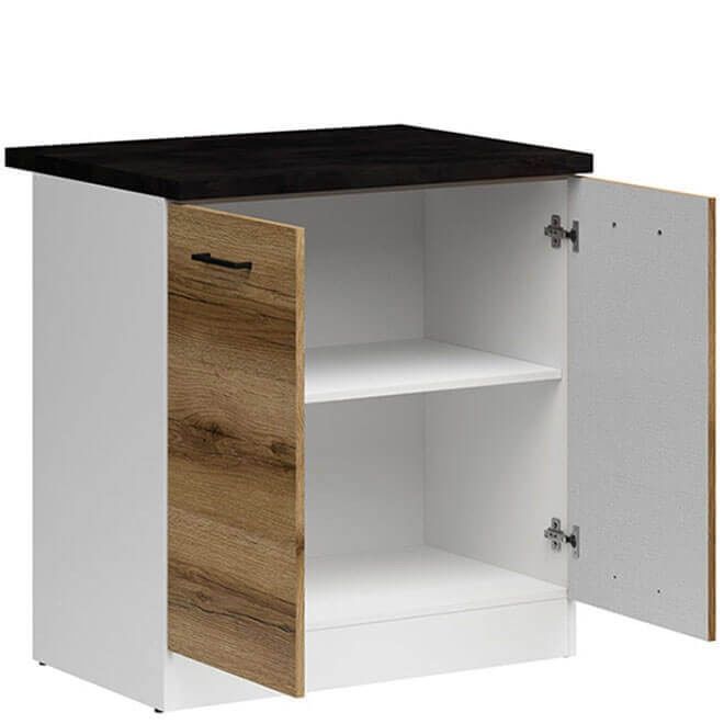 Тумба кухонная D2D/80/82 ZBL JUNONA LINE BRW белый / дуб делано светлый K24-D2D/80/82_ZBL-BI/DDJ/LMC фото мебель