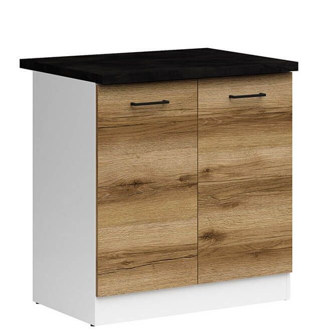 Тумба кухонная D2D/80/82 ZBL JUNONA LINE BRW белый / дуб делано светлый K24-D2D/80/82_ZBL-BI/DDJ/LMC фото мебель