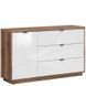 Комод KOM1D3S FORN BRW дуб делано темний / білий глянець S471-KOM1D3S-DDC/BIP фото меблі