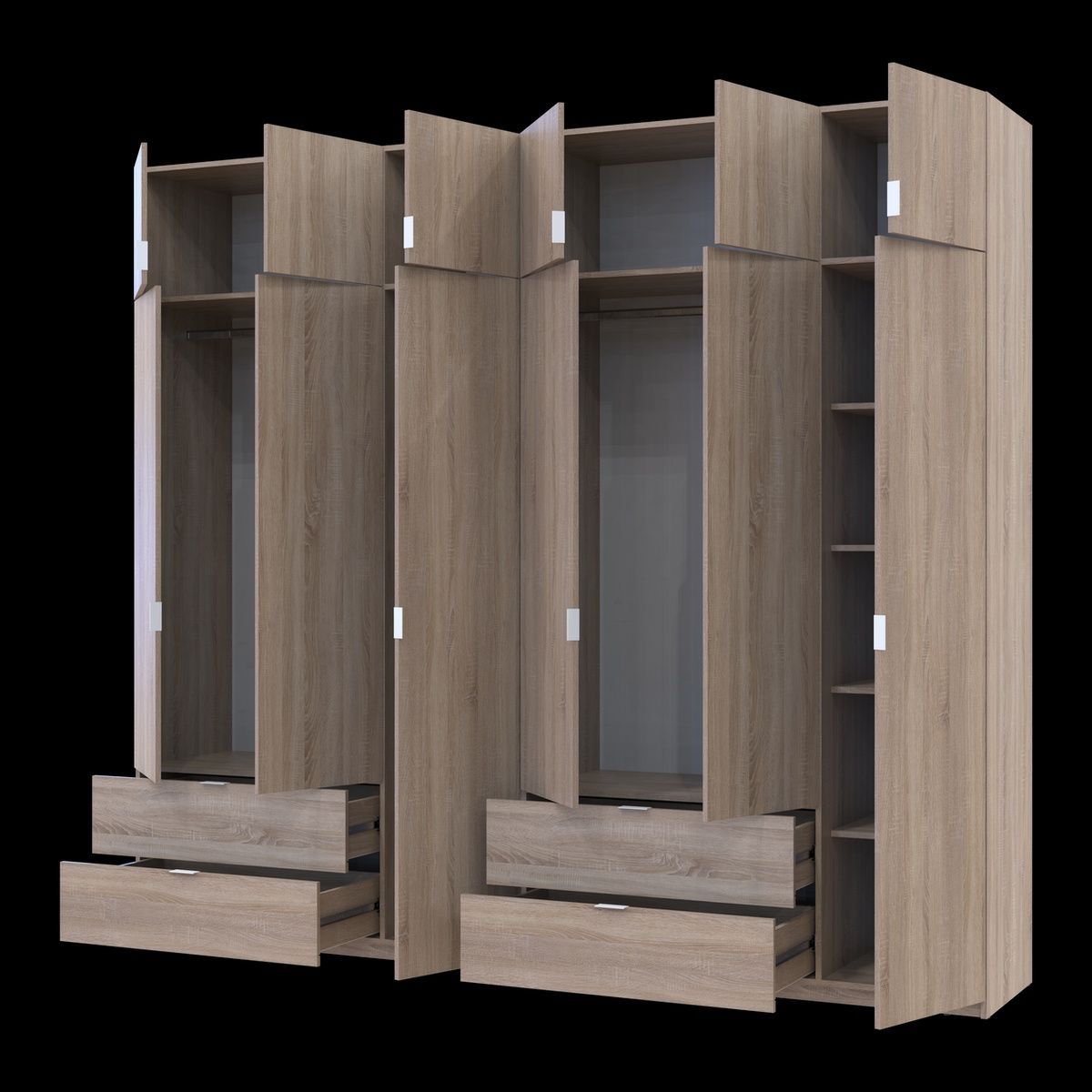 Шафа з антресоллю розпашна для одягу Лукас Doros (Дорос) 3+3 ДСП 270х50х240 дуб сонома 42005115 фото меблі