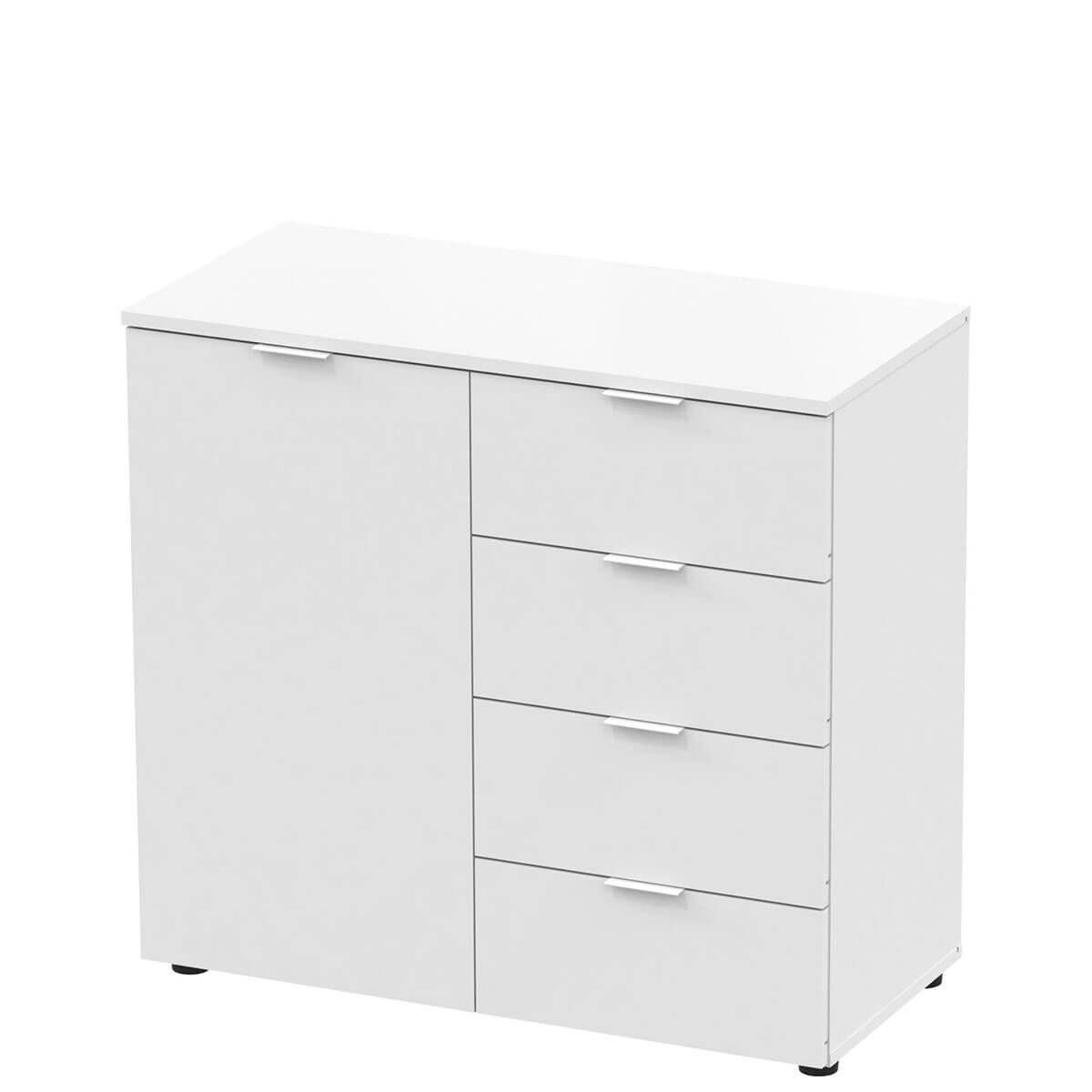Комод Рон 1 Doros (Дорос) 1 дверка 4 шухляди 80х38х81 см білий 41516005 фото меблі