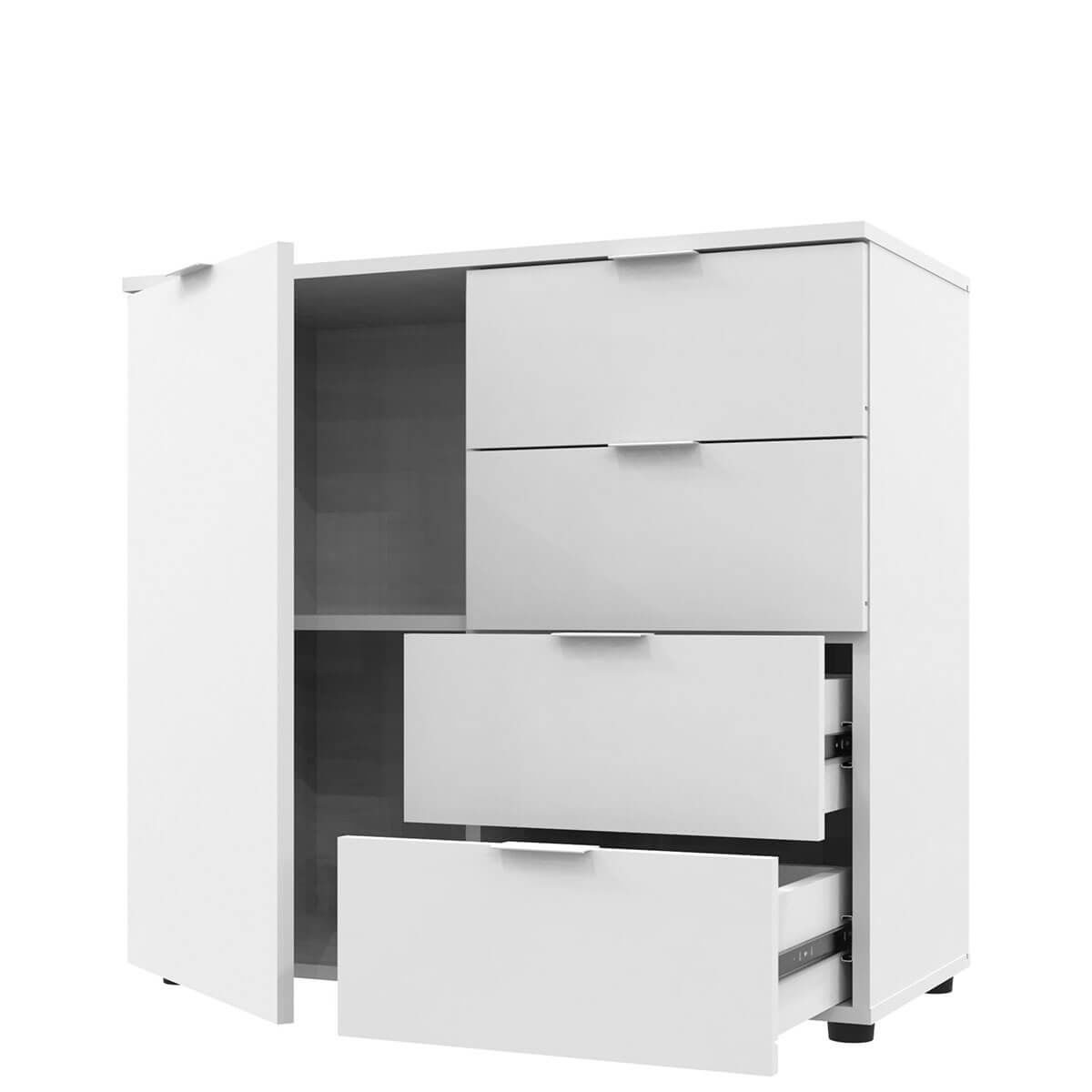 Комод Рон 1 Doros (Дорос) 1 дверка 4 шухляди 80х38х81 см білий 41516005 фото меблі