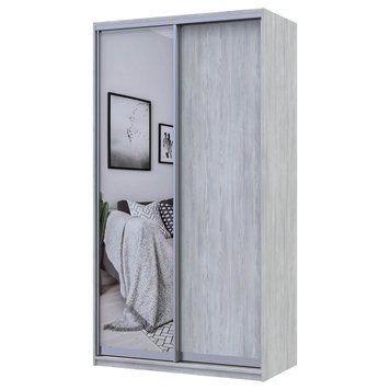 На фото шафа-купе Сіті Лайт Doros (Дорос) 1 ДСП / 1 Дзеркало 120х60х225 см сосна натті