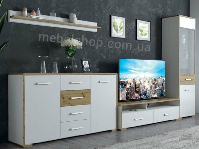 Полка POL145 Бука Гербор нимфея альба / дуб артизан 20006169 фото мебель
