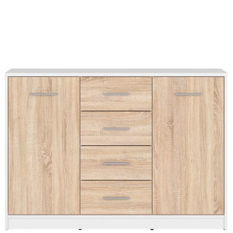 Комод KOM2D4S NEPO PLUS BRW білий / дуб сонома S435-KOM2D4S-BI/DSO фото меблі